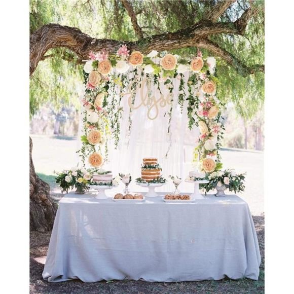 Artificial Peony Flower Garland - 6ft Silk Peony Garland with Champagne & White - Picture 4 of 7